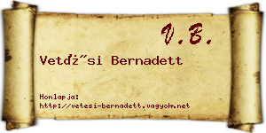 Vetési Bernadett névjegykártya